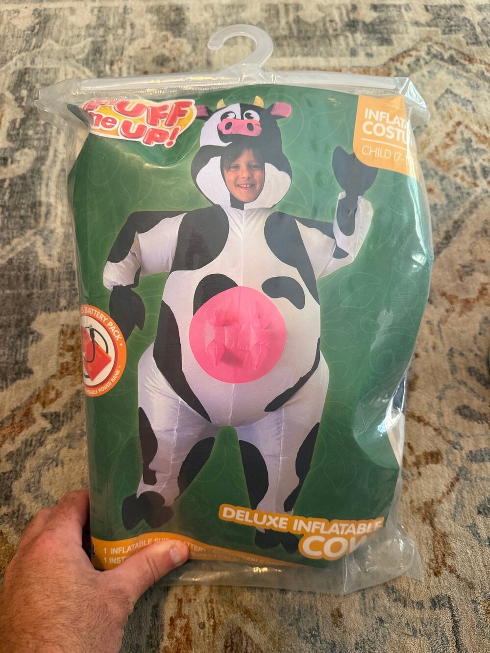 Deluxe Inflatable Cow Costume Child 7-10 Years Battery Pack Included Halloween